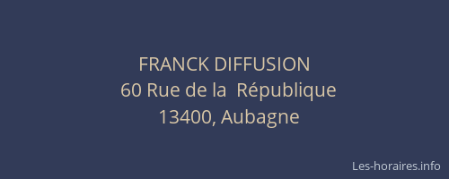 FRANCK DIFFUSION