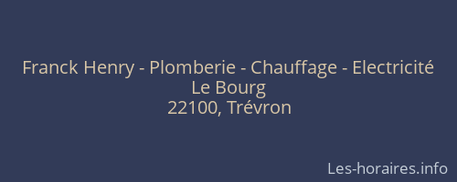 Franck Henry - Plomberie - Chauffage - Electricité