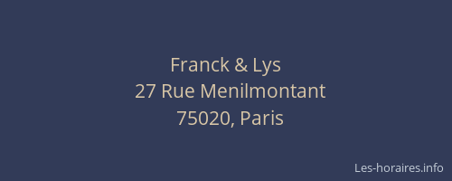 Franck & Lys