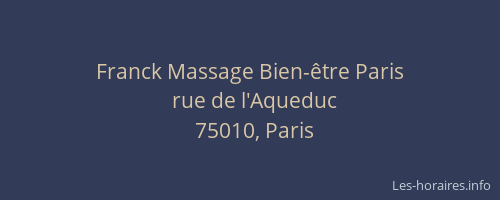 Franck Massage Bien-être Paris