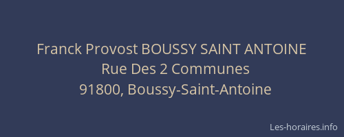 Franck Provost BOUSSY SAINT ANTOINE