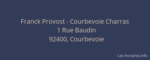 Franck Provost - Courbevoie Charras