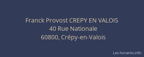 Franck Provost CREPY EN VALOIS