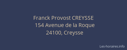 Franck Provost CREYSSE
