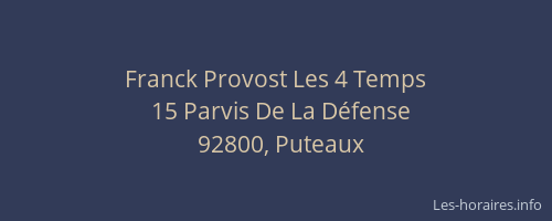 Franck Provost Les 4 Temps