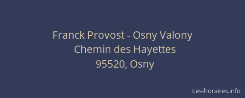 Franck Provost - Osny Valony
