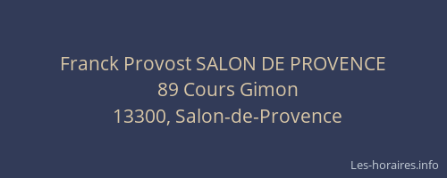 Franck Provost SALON DE PROVENCE