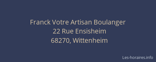 Franck Votre Artisan Boulanger