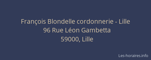 François Blondelle cordonnerie - Lille