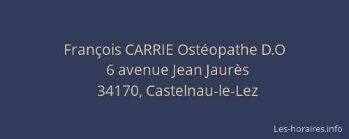 François CARRIE Ostéopathe D.O