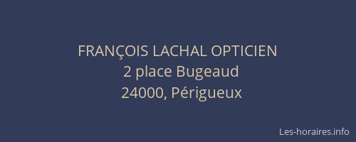 FRANÇOIS LACHAL OPTICIEN