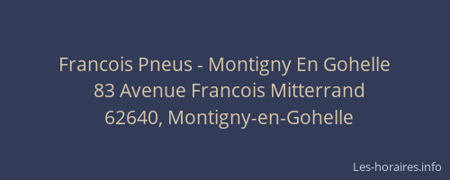 Francois Pneus - Montigny En Gohelle
