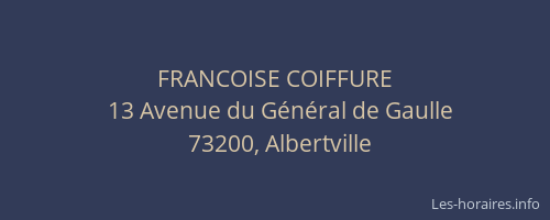 FRANCOISE COIFFURE