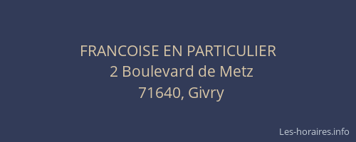 FRANCOISE EN PARTICULIER