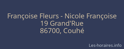Françoise Fleurs - Nicole Françoise