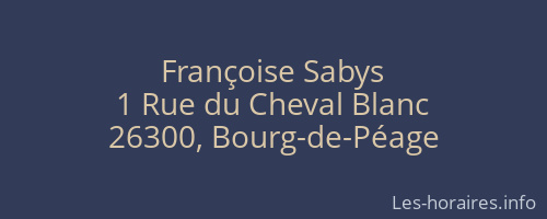 Françoise Sabys