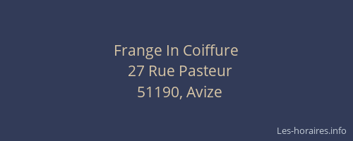 Frange In Coiffure