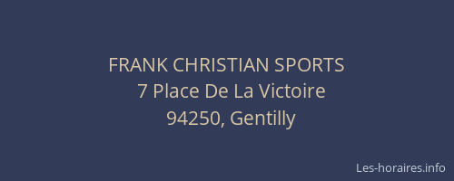 FRANK CHRISTIAN SPORTS
