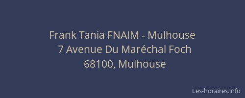 Frank Tania FNAIM - Mulhouse