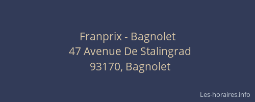 Franprix - Bagnolet