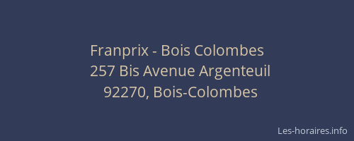 Franprix - Bois Colombes