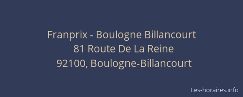 Franprix - Boulogne Billancourt