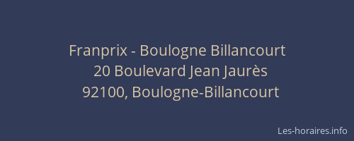 Franprix - Boulogne Billancourt