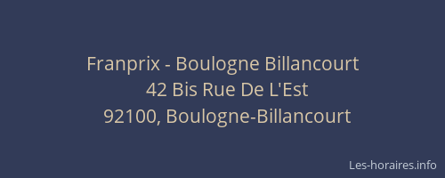 Franprix - Boulogne Billancourt