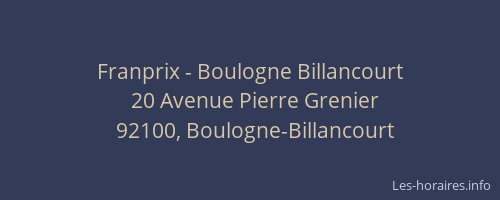 Franprix - Boulogne Billancourt