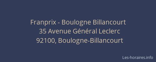 Franprix - Boulogne Billancourt