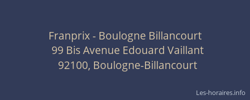 Franprix - Boulogne Billancourt