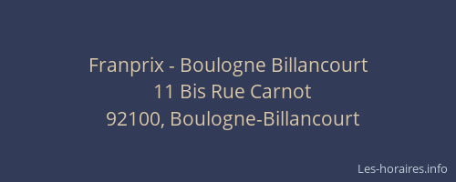 Franprix - Boulogne Billancourt