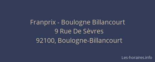 Franprix - Boulogne Billancourt