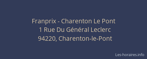 Franprix - Charenton Le Pont