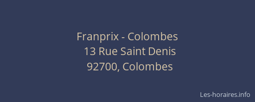 Franprix - Colombes