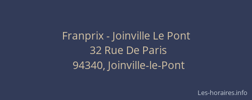 Franprix - Joinville Le Pont
