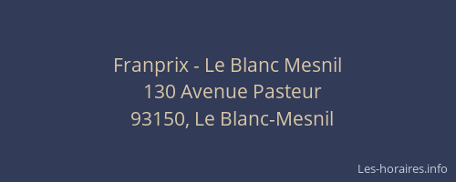 Franprix - Le Blanc Mesnil