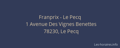 Franprix - Le Pecq