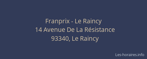 Franprix - Le Raincy