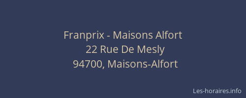 Franprix - Maisons Alfort