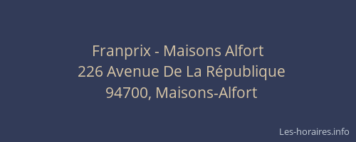 Franprix - Maisons Alfort
