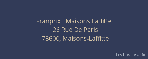 Franprix - Maisons Laffitte