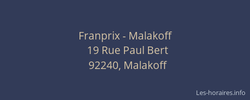 Franprix - Malakoff