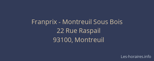 Franprix - Montreuil Sous Bois