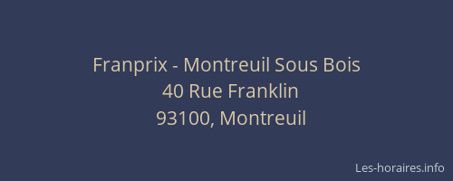 Franprix - Montreuil Sous Bois