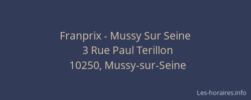 Franprix - Mussy Sur Seine