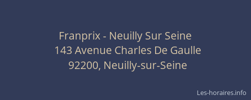 Franprix - Neuilly Sur Seine