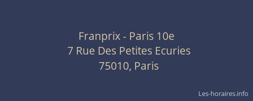 Franprix - Paris 10e