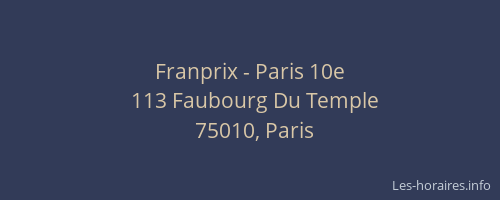 Franprix - Paris 10e