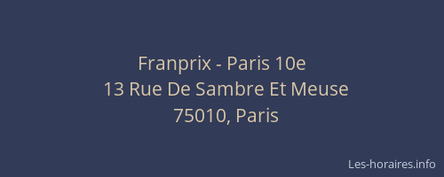 Franprix - Paris 10e